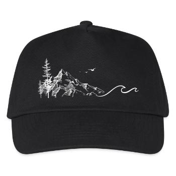 Berglandschaft mit einladenden Wellen - Kinder Basecap - Schwarz - Vorne