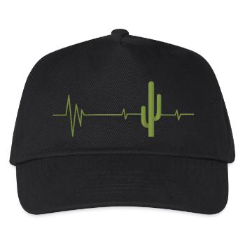 Saguaro Kaktus Kakteen Liebhaber Herzschlag - Kinder Basecap - Schwarz - Vorne