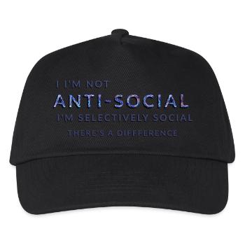 Ich bin nicht asozial, ich bin selektiv sozial - Kinder Basecap - Schwarz - Vorne