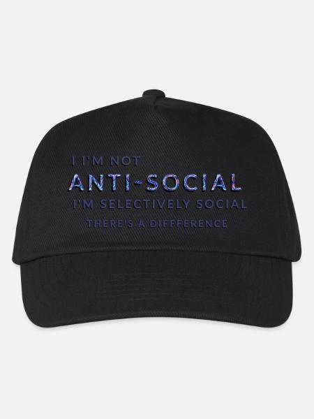I'm Not Anti-Social I'm Selectively Social - Kids’ Baseball Cap - black