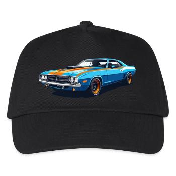 1971 Muscle Car – Gulf Racing Hommage - Kinder Basecap - Schwarz - Vorne