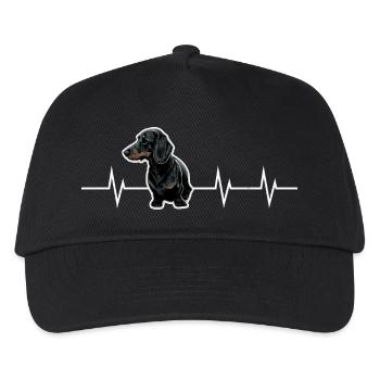 Kleiner Hund, großes Herz - Dackel Edition - Kinder Basecap - Schwarz - Vorne