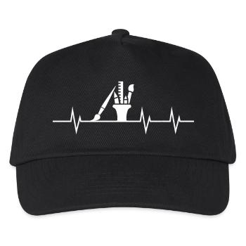 Heartbeat Art – Mein Herz schlägt für Kreativität - Kinder Basecap - Schwarz - Vorne