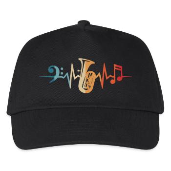 Tuba Heartbeat Tuba Orchestre Musiciens - Casquette de baseball Enfant - noir - Devant