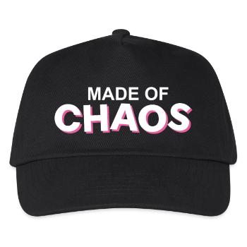 Hergestellt aus Chaos Pink Akzent - Kinder Basecap - Schwarz - Vorne