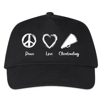 Peace Love Cheerleading - Kinder Basecap - Schwarz - Vorne