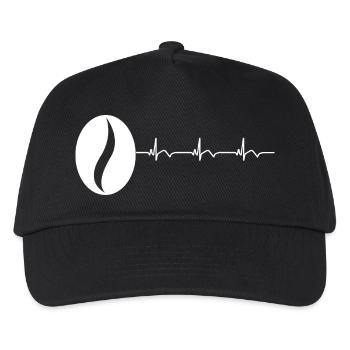 Coffee Bean Coffee Lover Coffee ECG Heartbeat - Kids’ Baseball Cap - black - Front