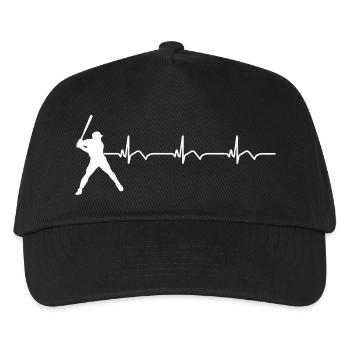 Baseball ECG Heartbeat Baseball Bat - Kids’ Baseball Cap - black - Front