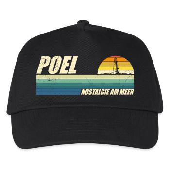Mer Baltique POEL NOSTALGIE BY THE SEA Rétro Drôle - Casquette de baseball Enfant - noir - Devant