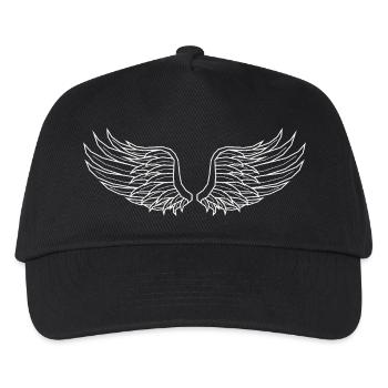 Digital Wings – Modern Line Art in White - Kids’ Baseball Cap - black - Front