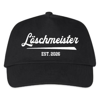 Feuerwehr Löschmeister 2026 FFW Loeschmeister - Kinder Basecap - Schwarz - Vorne