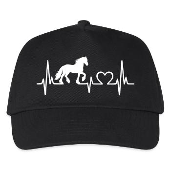 Chemise de cheval, Frise frisonne - Casquette de baseball Enfant - noir - Devant