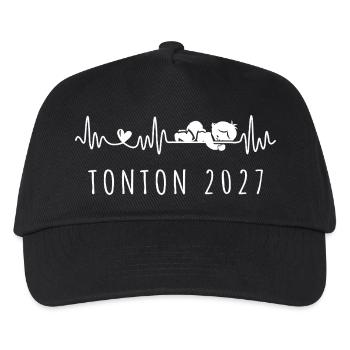 Futur Tonton 2027 Battement Cœur Pour Oncle - Kids’ Baseball Cap - black - Front