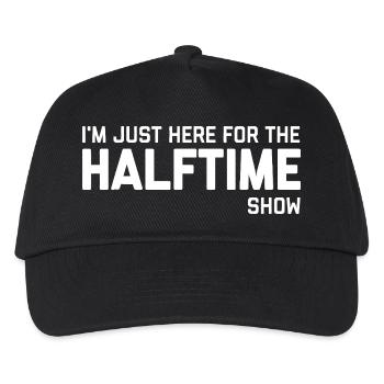 Halbzeitshow Fettes Typografie-T-Shirt - Kinder Basecap - Schwarz - Vorne