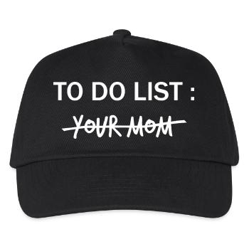 TO DO LIST: Your Mom  - Kinder Basecap - Schwarz - Vorne