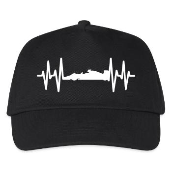 Formula racing racing car heartbeat - Kids’ Baseball Cap - black - Front