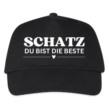 Schatz du bist die Beste - Kinder Basecap - Schwarz - Vorne