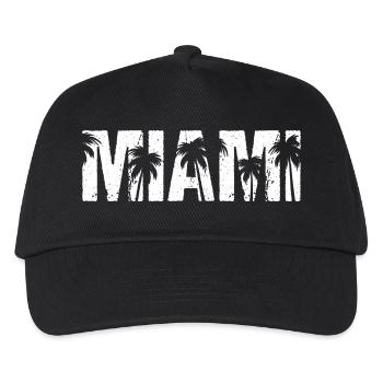 Miami Palmen Miami Beach - Kinder Basecap - Schwarz - Vorne