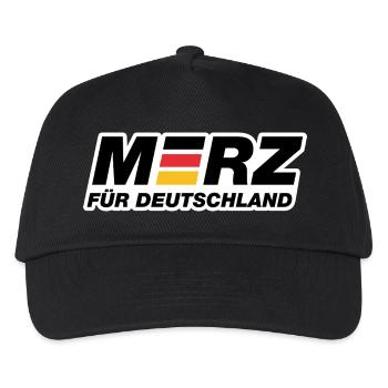 Merz für Deutschland - Kanzler - Kanzlerkandidat - Kinder Basecap - Schwarz - Vorne