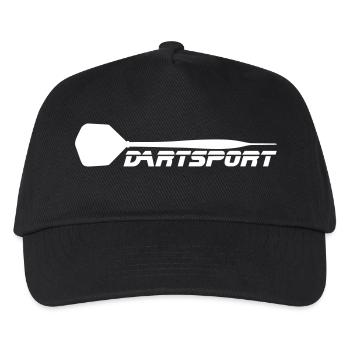 Dartsport Schriftzug mit Pfeil - Kinder Basecap - Schwarz - Vorne