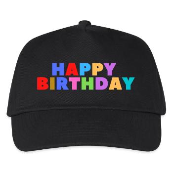 Happy Birthday Geburtstagsgruß Geburtstagsgeschenk - Kinder Basecap - Schwarz - Vorne