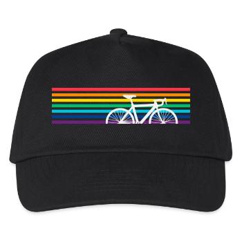 Bicycle Rainbow Colorful Cyclist - Kids’ Baseball Cap - black - Front