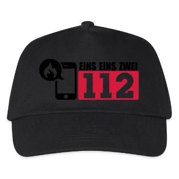 Feuerwehr 112 - Kinder Basecap - Schwarz - Vorne