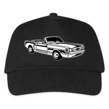Cabrio / Muscle Car 02_schwarz weiß - Kinder Basecap - Schwarz - Vorne