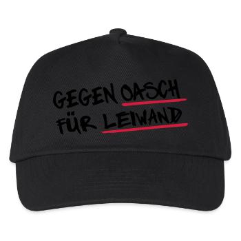 Oaschleiwand 2 - Kinder Basecap - Schwarz - Vorne