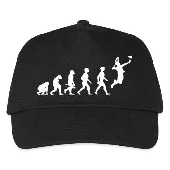 Evolution Badminton Federball Shuttlecock Spieler - Kinder Basecap - Schwarz - Vorne