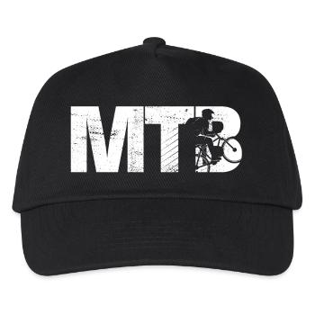 Mountainbike MTB Silhouette - Kinder Basecap - Schwarz - Vorne