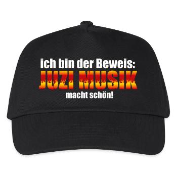 Ich bin der Beweis JUZIMUSIK macht schön - Kinder Basecap - Schwarz - Vorne