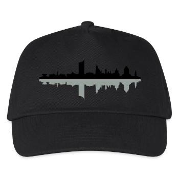 Skyline Leipzig Schatten - Kinder Basecap - Schwarz - Vorne