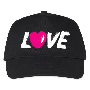 Love Love Heart Heart Handwriting White Brush - Kids’ Baseball Cap - black - Front