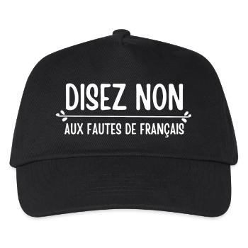Français, langue Française, orthographe - Casquette de baseball Enfant - noir - Devant
