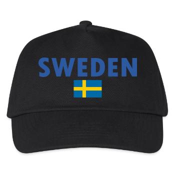 Schweden - Kinder Basecap - Schwarz - Vorne