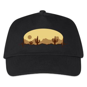 Puls Wüste Landschaft Silhouette - Kinder Basecap - Schwarz - Vorne