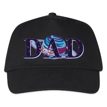 Papa Cool Space Rocket Vatertag Matching Männer - Kinder Basecap - Schwarz - Vorne