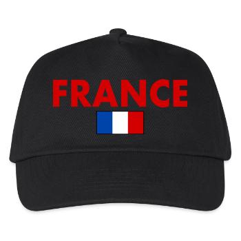 Frankreich - Kinder Basecap - Schwarz - Vorne