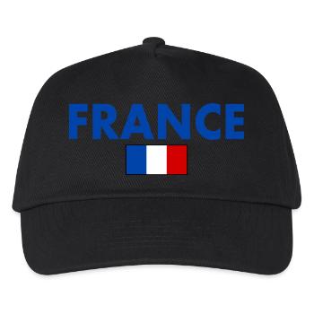 Frankreich - Kinder Basecap - Schwarz - Vorne
