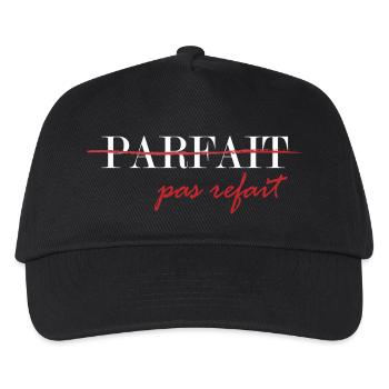 Perfect, not redone (white) - Kids’ Baseball Cap - black - Front