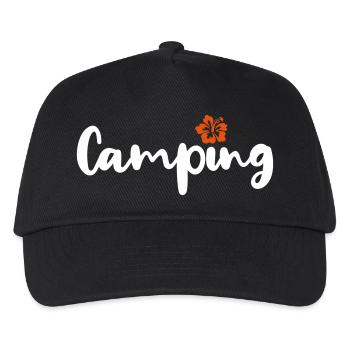 Camping Hawaii Handwriting Camper Caravan Motorhome - Kids’ Baseball Cap - black - Front