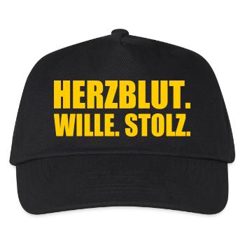 Herzblut wille stolz - Kinder Basecap - Schwarz - Vorne