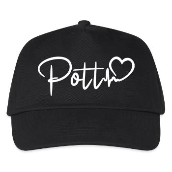 Pott Herzschlag Ruhrpott Liebe - Kinder Basecap - Schwarz - Vorne