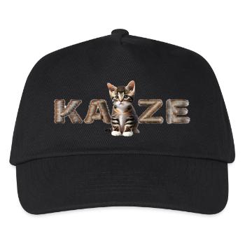 Katze - Für alle die Katzen lieben und das Zeigen - Kinder Basecap - Schwarz - Vorne