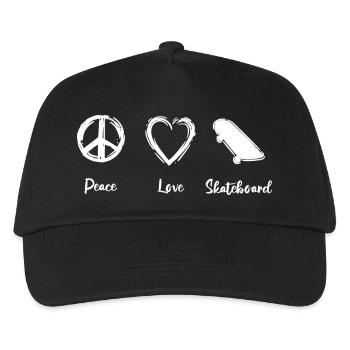 Planche à roulettes Peace Love - Casquette de baseball Enfant - noir - Devant