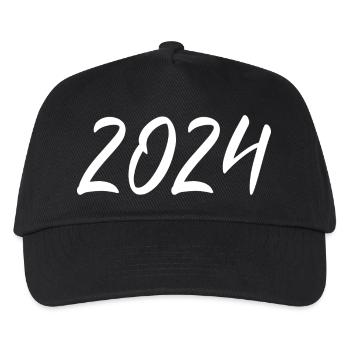 2024 weiß Silvester Neujahr schwarz - Kinder Basecap - Schwarz - Vorne