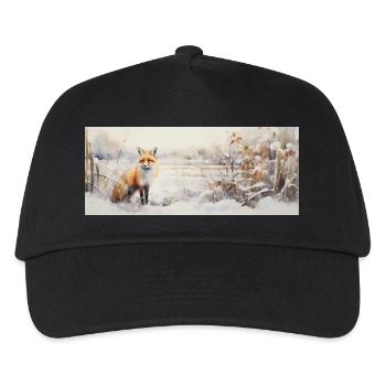 Fox Landscape Snow - Kids’ Baseball Cap - black - Front