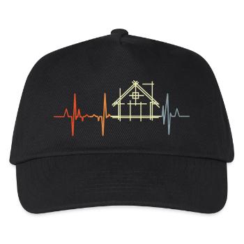 Architekt Kardiogramm Retro Look - Kinder Basecap - Schwarz - Vorne