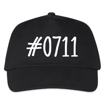 #0711 Hashtag 0711 Vorwahl Stuttgart Neckar - Kinder Basecap - Schwarz - Vorne